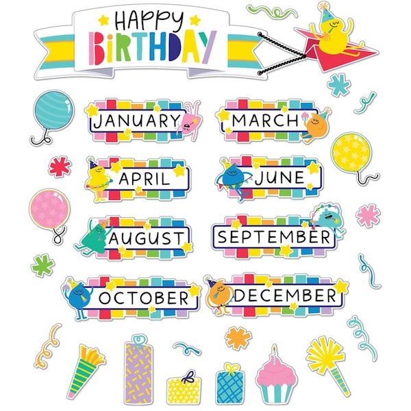 Carson Dellosa Happy Place Birthday Bulletin Board Set CD-110552 - main
